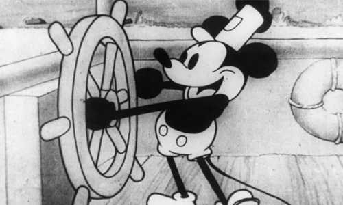 Escena del primer episodio de Mickey Mouse en un barco.