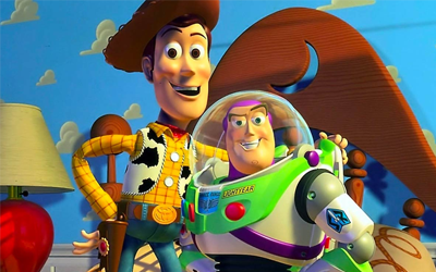 Poster oficial de la película Toy Story, con sus personajes principales.